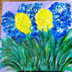 “Forgiving Friendship” a 12” x 12” canvas board original signed acrylic painting